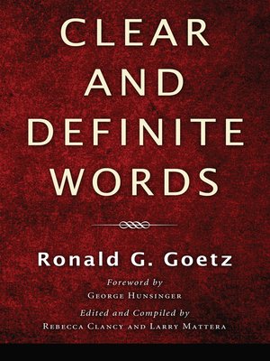 cover image of Clear and Definite Words